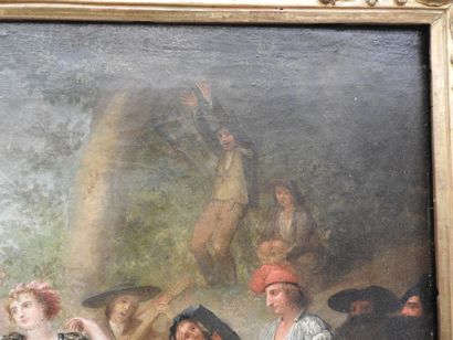 null Josep BERNAT FLAUGIER (1757-1813) : la danse. Huile sur toile. Signé Josephus...