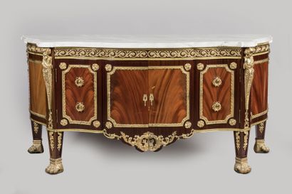 null IMPORTANT PAIR OF APPARATUS COMMODES in the taste of the cabinetmaker Gilles...