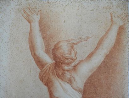 null Ecole FRANCAISE du début du XIXème siècle : Etude de femme de dos les bras levés....