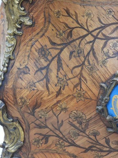 null PRECIOUS LITTLE DESKTOP inlaid with flowering branches and foliage on a rosewood...