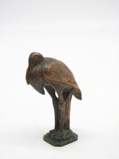 null Antoine-Louis BARYE (1796-1875) after : Stork forming a seal (numbered A). Antique...