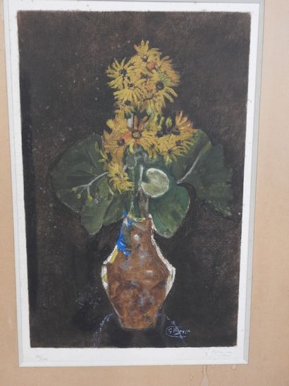null Georges BRAQUE (1882-1963) : Bouquets de fleurs. Aquatinte réalisée par Visat....