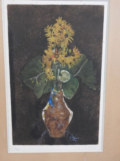 null Georges BRAQUE (1882-1963): Bouquets of flowers. Aquatint made by Visat. Signed...