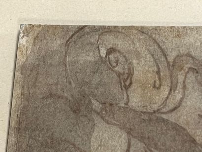 null 17th century ITALIAN school: Neptune. Wash. Collection stamp G. Chiantorre in...