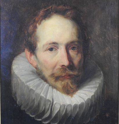 null 19th century FLEMISH school after VAN DYCK 
Portrait of a man with a ruff. 
Canvas....
