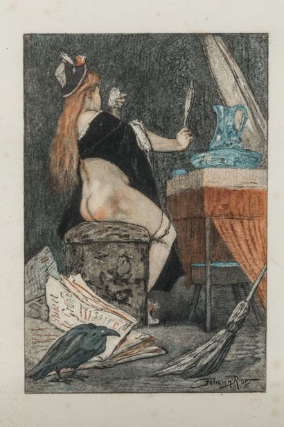 Félicien ROPS (1833-1898)
La Petite sorcière....