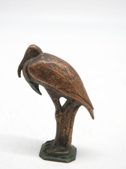 null Antoine-Louis BARYE (1796-1875) after : Stork forming a seal (numbered A). Antique...