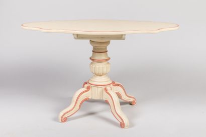 null IMPORTANT LIVING ROOM FURNITURE in molded wood and rechampi cream and pink including...