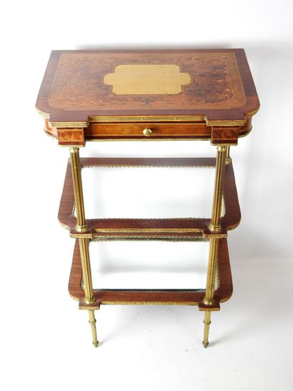 null Maison ALPHONSE GIROUX - Paris : Small table in mahogany veneer, lemon tree...