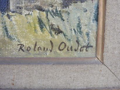 null Roland OUDOT (1897-1981) : Village d'Elancourt (Ile de France). Huile sur toile....