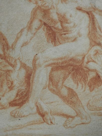 null Ecole FRANCAISE du XVIIème siècle
Héraclès domptant le taureau de Crète
Sanguine
24...