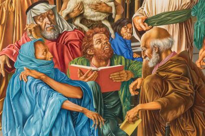 null Akos SZABO (né en 1936, Tchèque): Jésus au temple entouré des Docteurs. Importante...