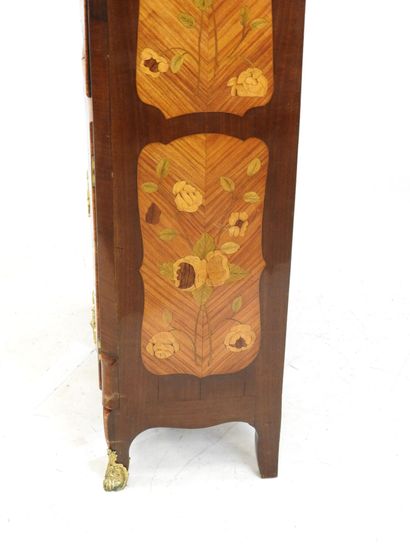 null SECRETARY with doucine inlaid with flowered and foliated branches on a rosewood...