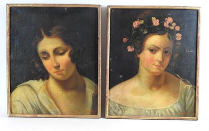 FRENCH SCHOOL OF THE MID-19th CENTURY: Portraits...