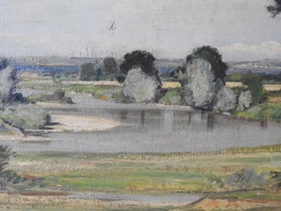 null Claude RAMEAU (1876-1955) : La Loire en Bourbonnais. Huile sur toile. Signé...