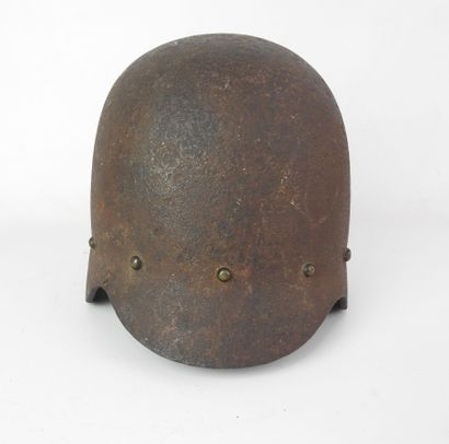 null GENIE. Helmet "pot en tête" model 1836 out of sheet of steel melted furnished...