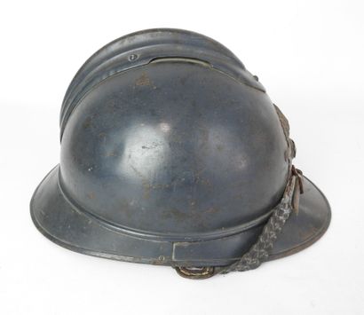 null ARTILLERY. Adrian helmet model 1915 in steel painted in blue horizon clear factory,...