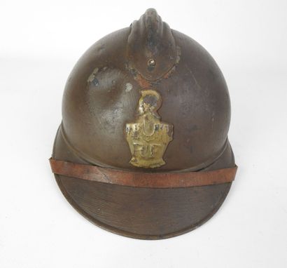 null ARMEE d'AFRIQUE. GENIE. Casque Adrian modèle 1915 en acier peint d'usine en...