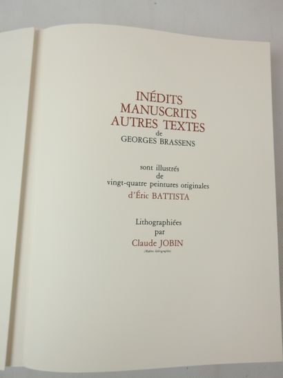 null BRASSENS(Georges) Inédits, manuscrits, autres textes de Georges BRASSENS, Editions...