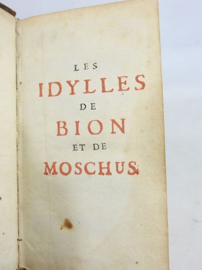null Les IDYLLES DE BION et de MOSCHUS, traduites de Grec en vers françois, avec...