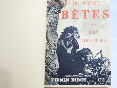 null GIRAUDOUX Jean. Bêtes. Paris, Firmin-Didot et Cie. 1931. In-4, demi maroquin...