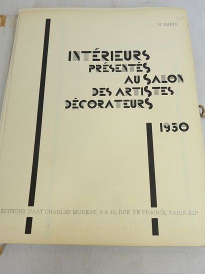 null RAPIN H. Intérieurs présenté au Salon des Artistes Décorateurs de 1930. Paris,...