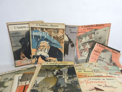 null L'ASSIETTE AU BEURRE : Lot d'environ vingt revues, années 1902 à 1905. En l'état....