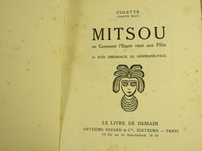 null COLETTE. Mitsou ou comment l'esprit vient aux filles. Paris, Fayard. 1919. In-12,...