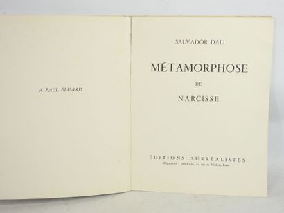 null DALI Salvador. Métamorphose de Narcisse. Paris, Editions surréalistes. 1937....