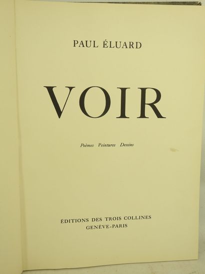 null ELUARD Paul. Voir. Paris-Genève, Editions des trois collines.1948. Exemplaire...