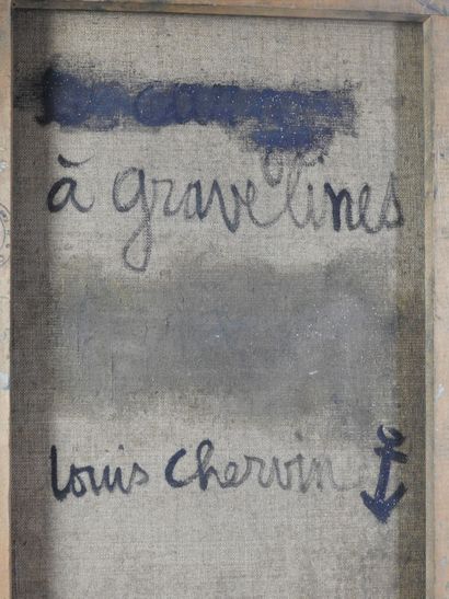 null Louis CHERVIN (1905-1969): Les remorqueurs à Gravelines. Huile sur toile signée...