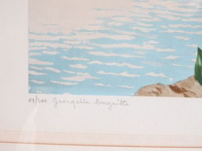 null René MAGRITTE (1898-1967), d'après: L'île au trésor. 1942. Lithographie numérotée...