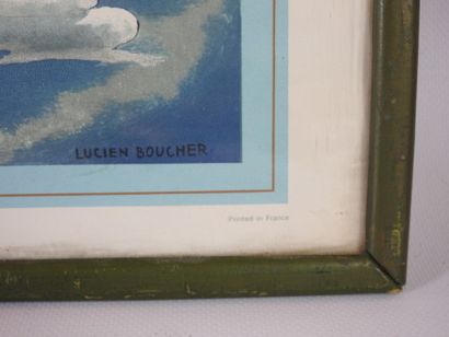 null Lucien BOUCHER (1889-1971) : Air France Constellation Bleu nuit Planisphère....