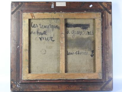 null Louis CHERVIN (1905-1969): Les remorqueurs à Gravelines. Huile sur toile signée...