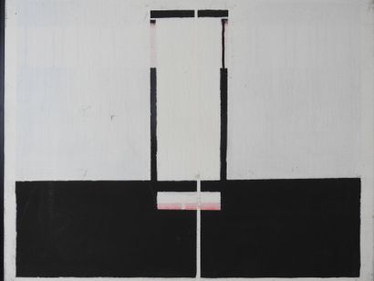 null Pierre DUCELLIER-WINDORF (1944-2007). Composition en noir et blanc. Acrylique...