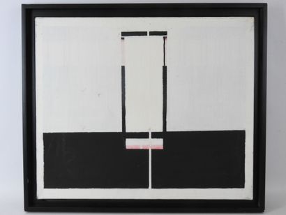 null Pierre DUCELLIER-WINDORF (1944-2007). Composition en noir et blanc. Acrylique...