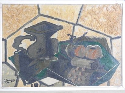 null Georges BRAQUE (1882-1963) d'après: Le tapis vert. Callichromie d'après une...