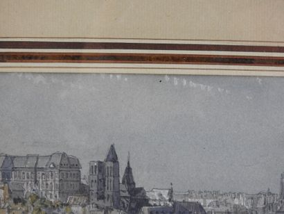 null William Callow (1812-1908) : Vue de Blois depuis la Loire. Aquarelle. Monogrammé...