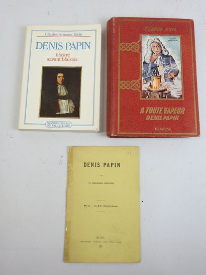 null [DENIS PAPIN]. Lot de livres comprenant : Denis Papin par un professeur d'histoire,...