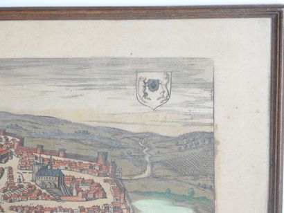 null BRAUN HOGENBERG d'après : Vue générale de BLOYS (1572). Gravure en noir réhaussée....