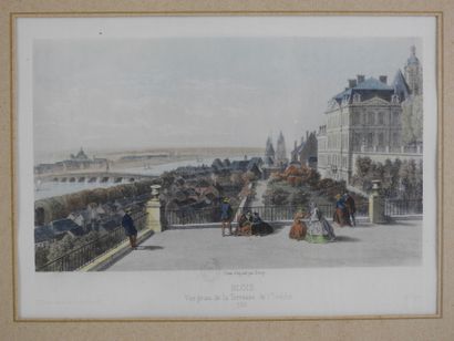 null Vue du chateau de Blois / Intérieur de la cour du Chateau/ Vue prise de la terrasse...