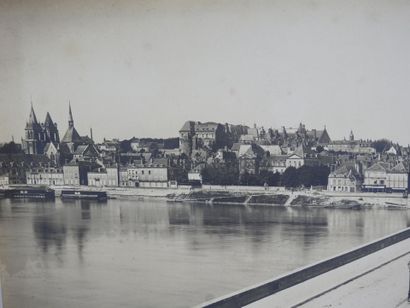 null Photographie ancienne en noir et blanc Panorama de Blois (vue du pont Jacques...
