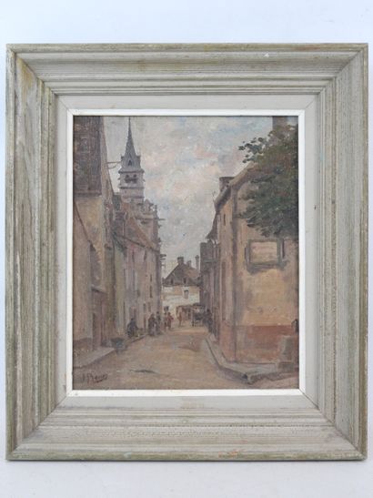 Jules Félix BRIEN (1871- 1945) : vue de village....