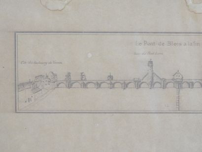 null [BLOIS]. Le Pont de Blois à la fin du XVIIe siècle. D'après une gravure ancienne...