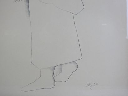 null Bernard LORJOU (1908-1986) : Criquet. Lithographie. Signé en bas à droite et...