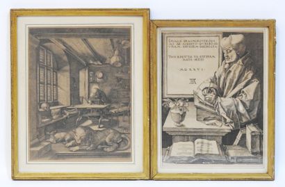null Albrecht DURER after
Meeting of two engravings representing Saint Jerome and...