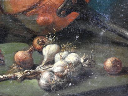 null Ecole FRANCAISE du XIXe siècle
Nature morte au cuivre
Huile sur toile.
33 x...