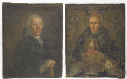 null Ecole FRANCAISE - XVIIIeme
Paire de portraits représentant le Sieur Jean-Baptiste-Charles...