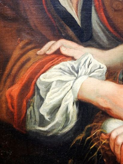 null François BOUCHER (1703-1770) d'après
La marchande d'oeufs.
Huile sur toile....