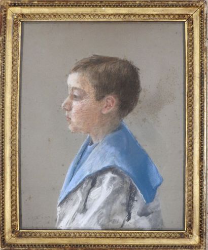 null Jeanne FERAUT - XIXeme
Portrait de jeune homme
Pastel sec. Signé au graphite...